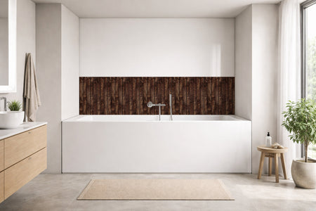 Badrückwand Holzoptik