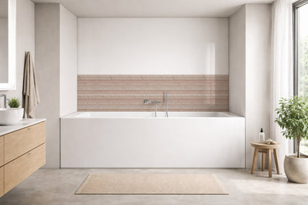 Badrückwand Holzoptik