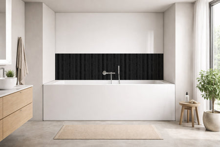 Badrückwand Holzoptik