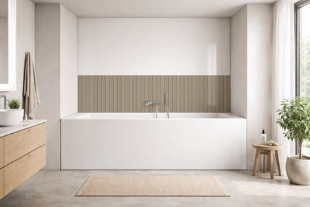 Badrückwand Holzoptik