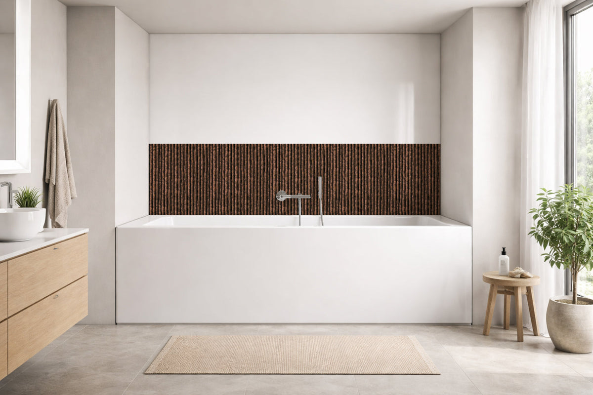 Badrückwand Holzoptik