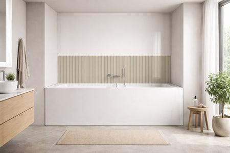 Badrückwand Holzoptik