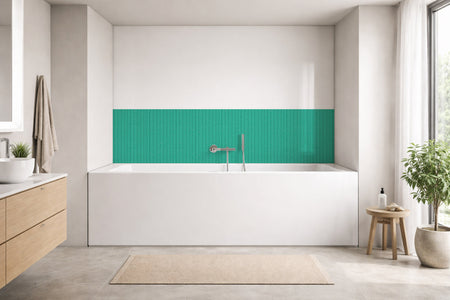 Badrückwand Holzoptik