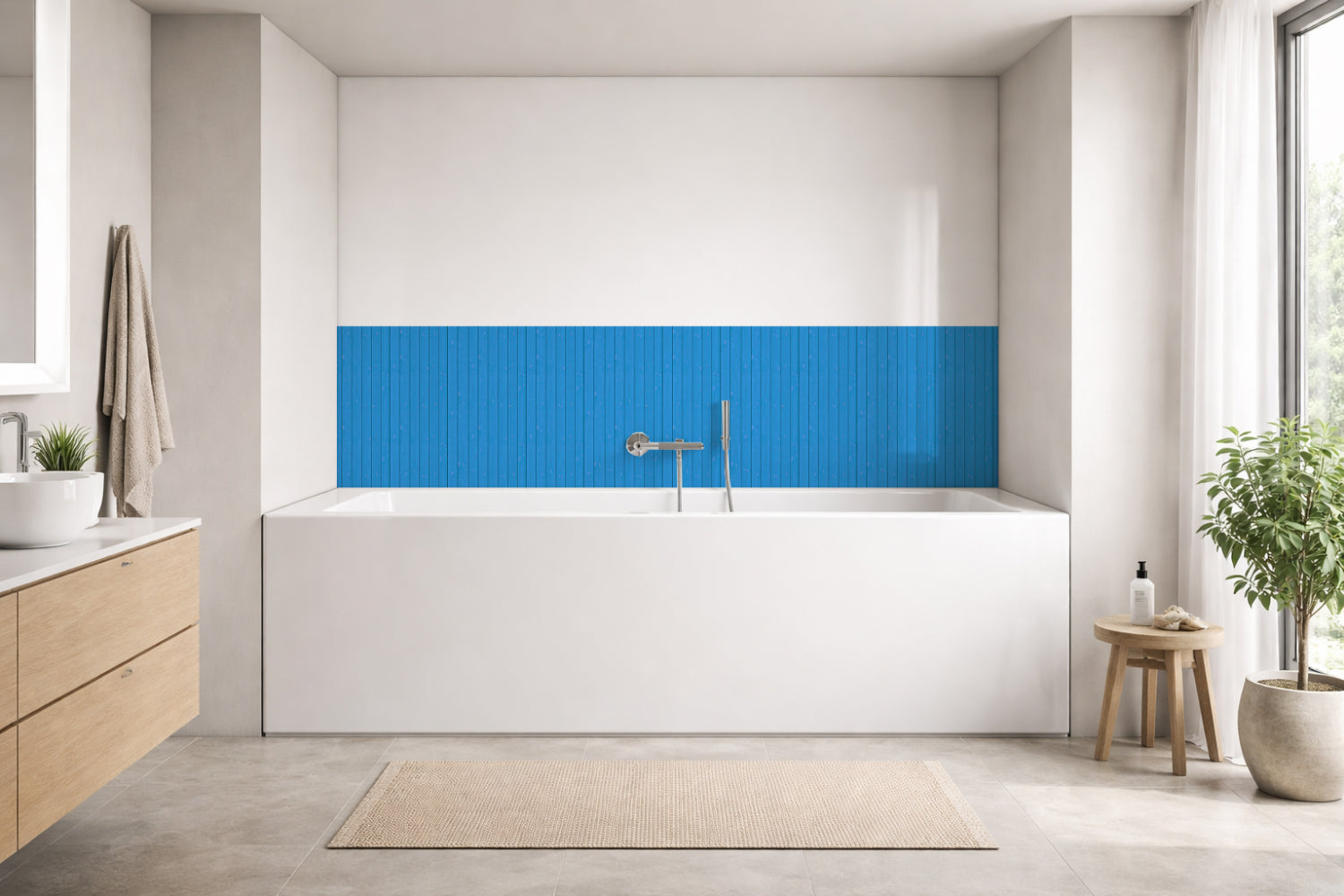 Badrückwand Holzoptik