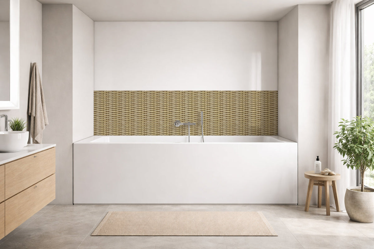Badrückwand Holzoptik