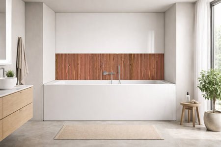 Badrückwand Holzoptik