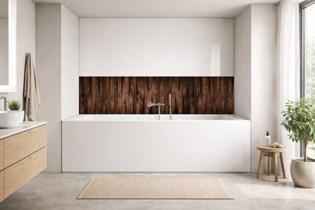 Badrückwand Holzoptik
