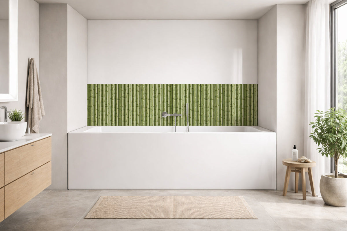 Badrückwand Holzoptik
