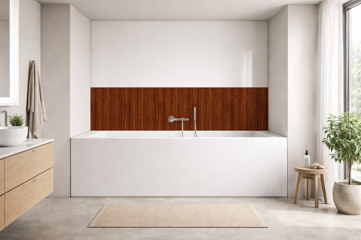 Badrückwand Holzoptik