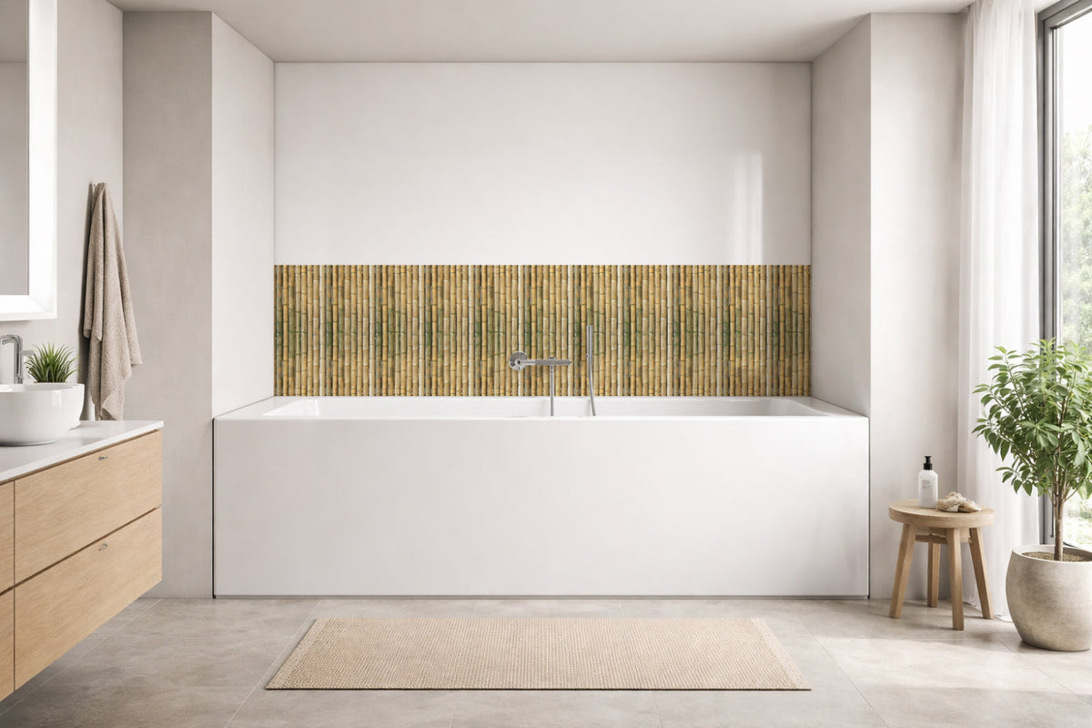 Badrückwand Holzoptik