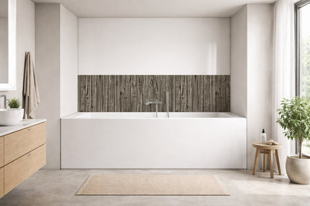 Badrückwand Holzoptik