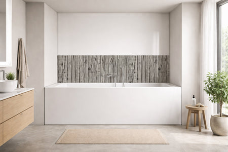 Badrückwand Holzoptik