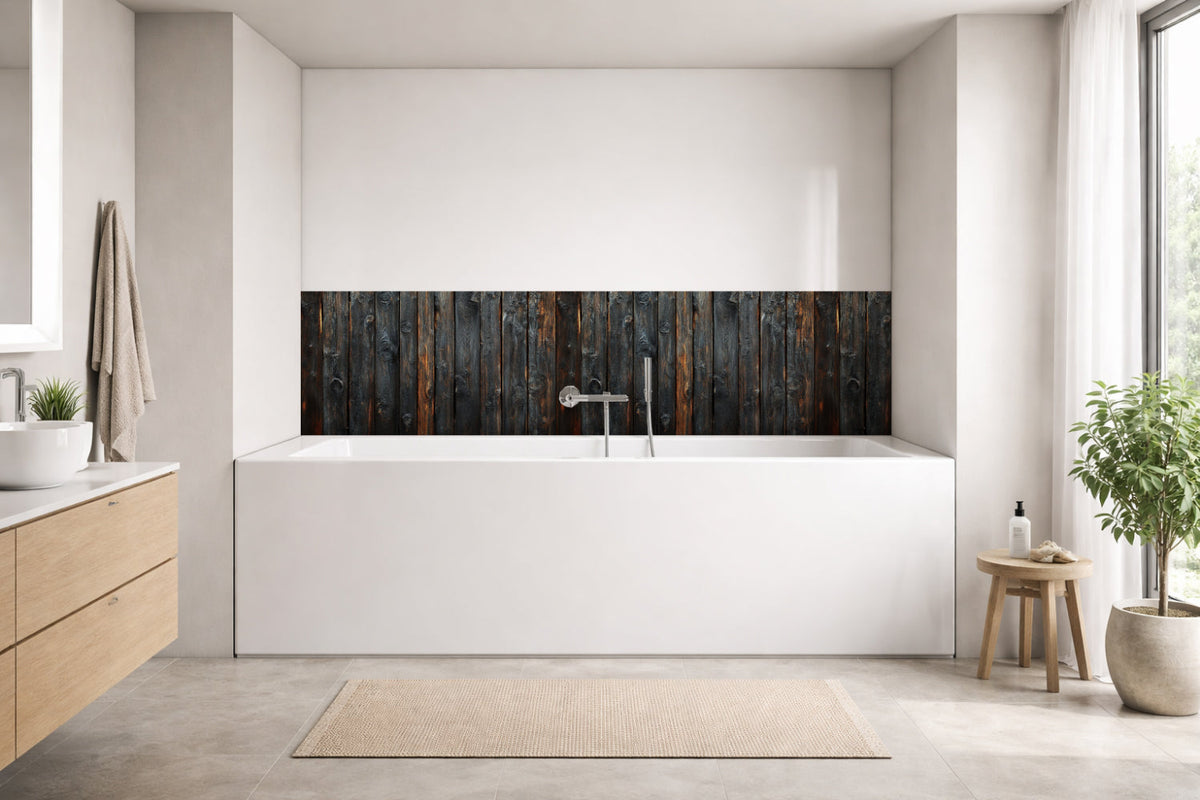 Badrückwand Holzoptik
