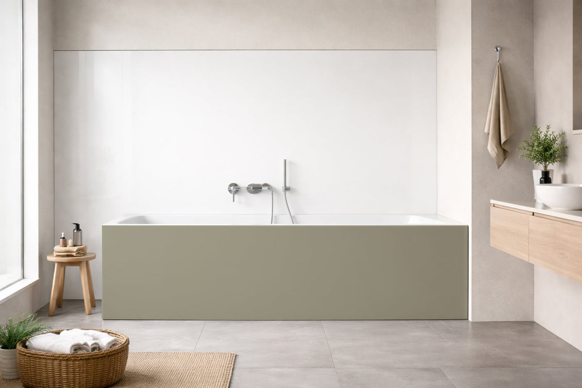 Badrückwand Einfarbig #A39F8B RAL 1035 (Perlbeige)