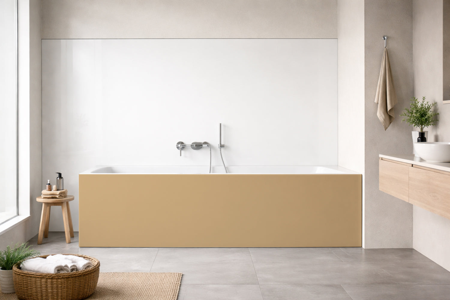 Badrückwand Einfarbig #D0B083 RAL 1001 (Beige)