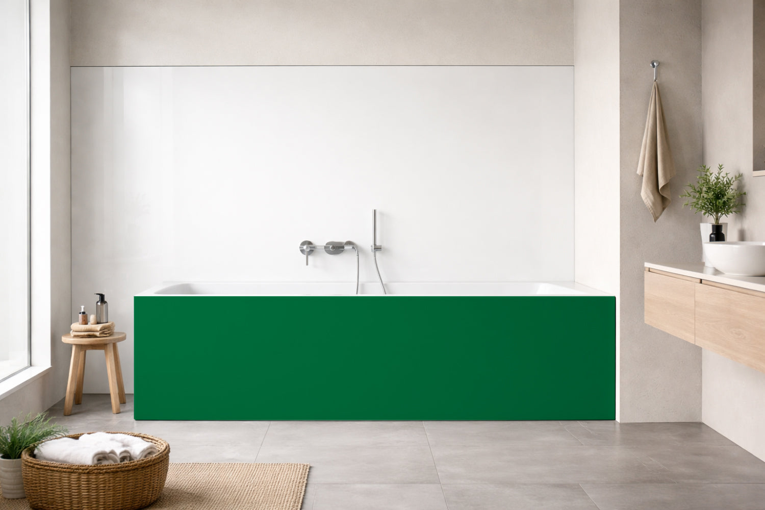Badrückwand Einfarbig RAL 6029 (Minzgrün)