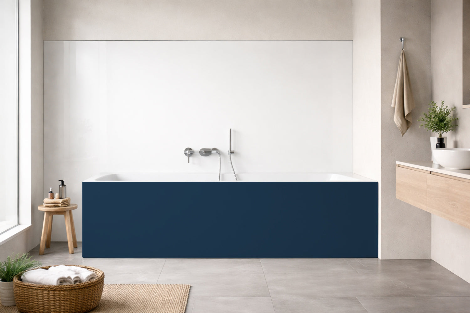 Badrückwand Einfarbig RAL 5009 Azurblau