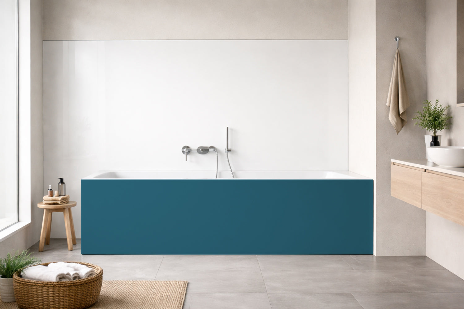 Badrückwand Einfarbig RAL 5025 Perlenzianblau