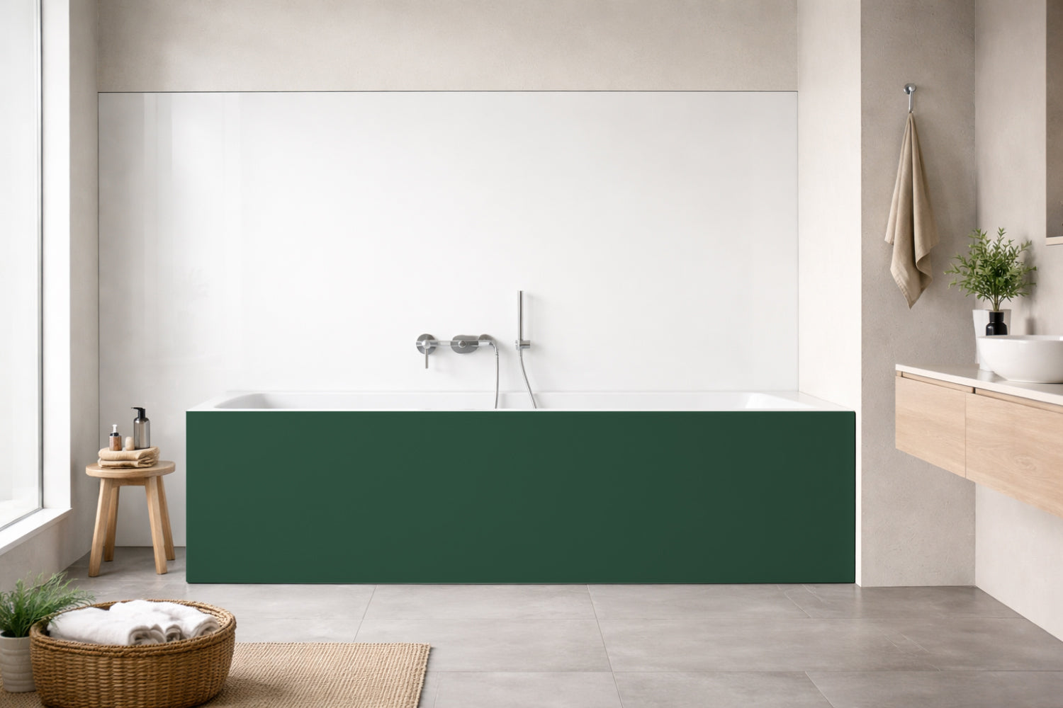 Badrückwand Einfarbig RAL 6028 Kieferngrün