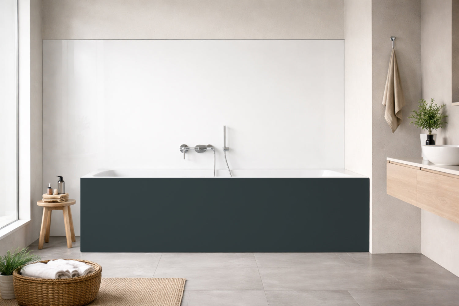 Badrückwand Einfarbig RAL 7026 Granitgrau