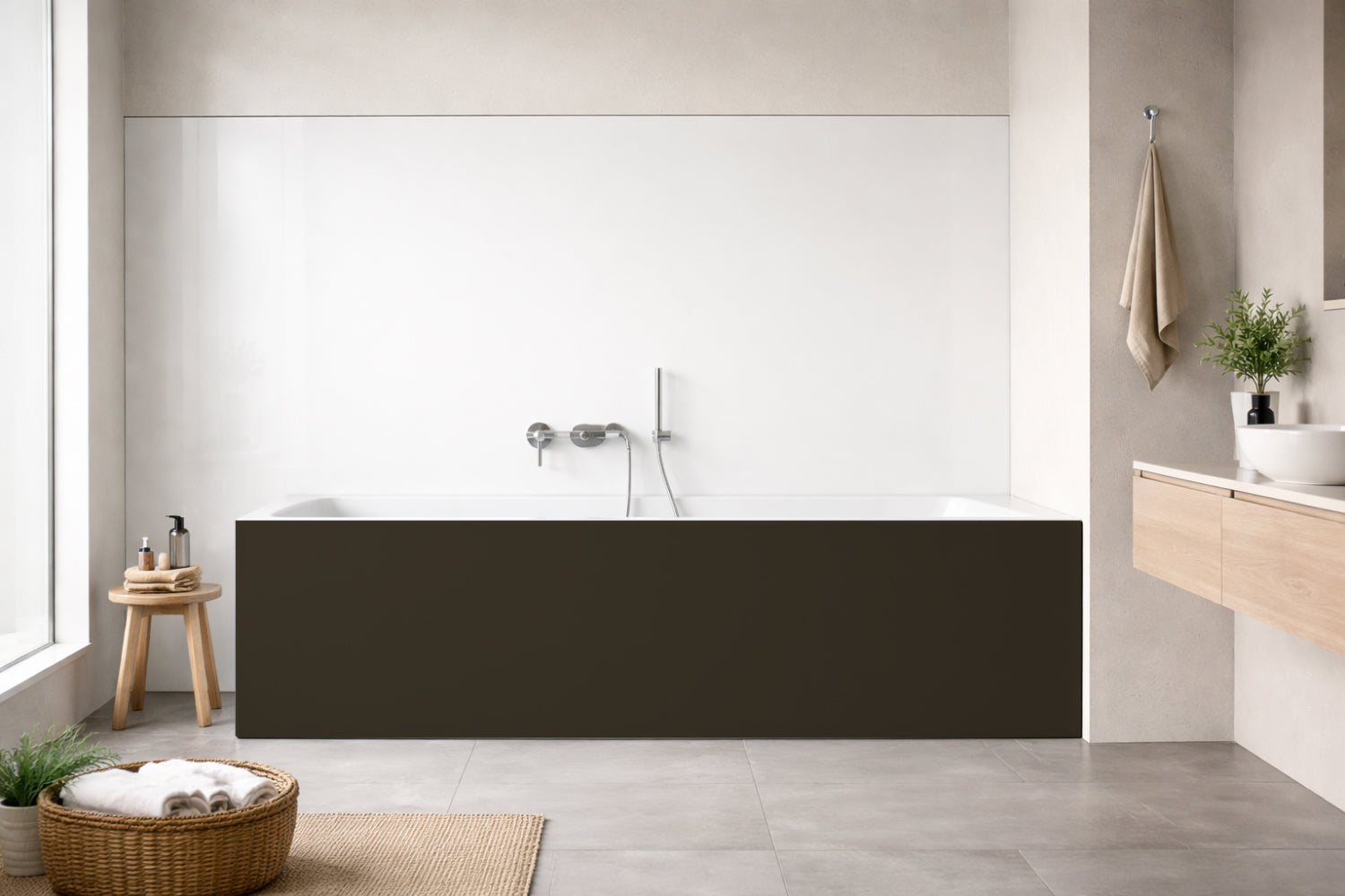 Badrückwand Einfarbig RAL 6022 Braunoliv