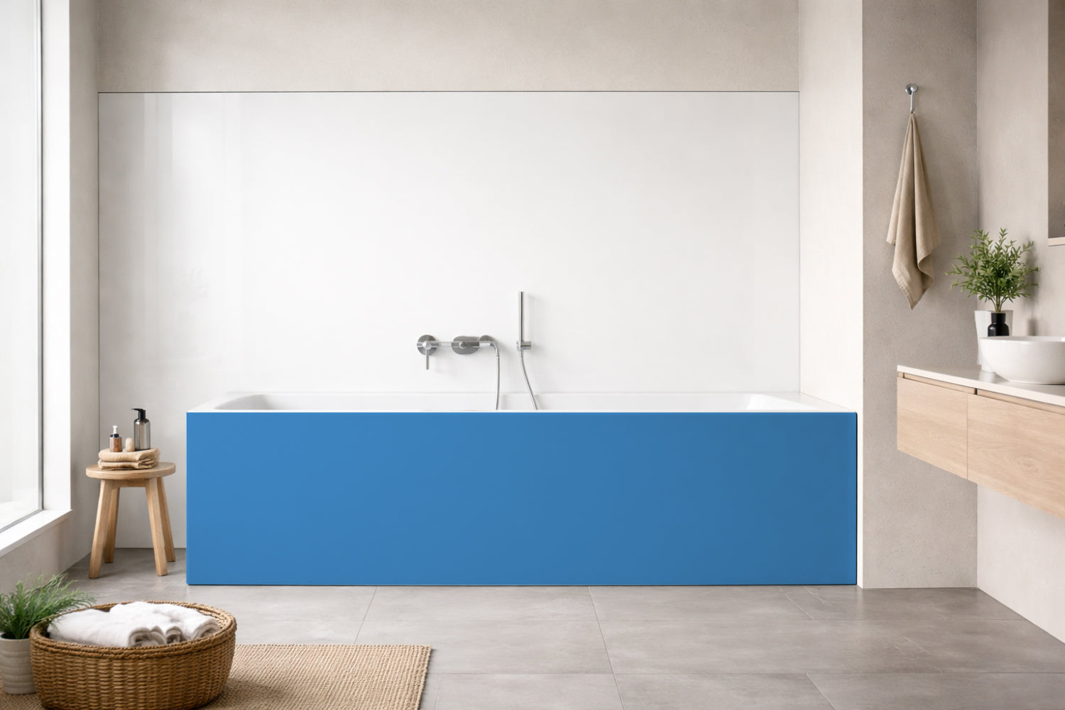 Badrückwand Einfarbig RAL 5015 Himmelblau