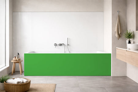 Badrückwand Einfarbig RAL 6018 Gelbgrün