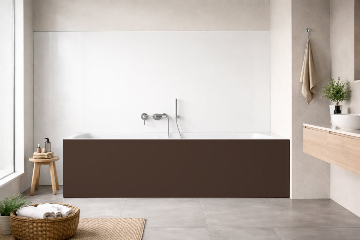 Badrückwand Einfarbig RAL 8028 Terrabraun