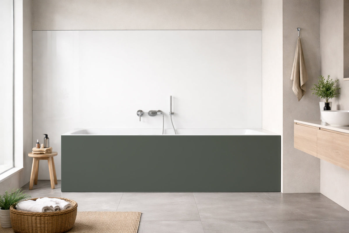 Badrückwand Einfarbig RAL 7009 Grüngrau