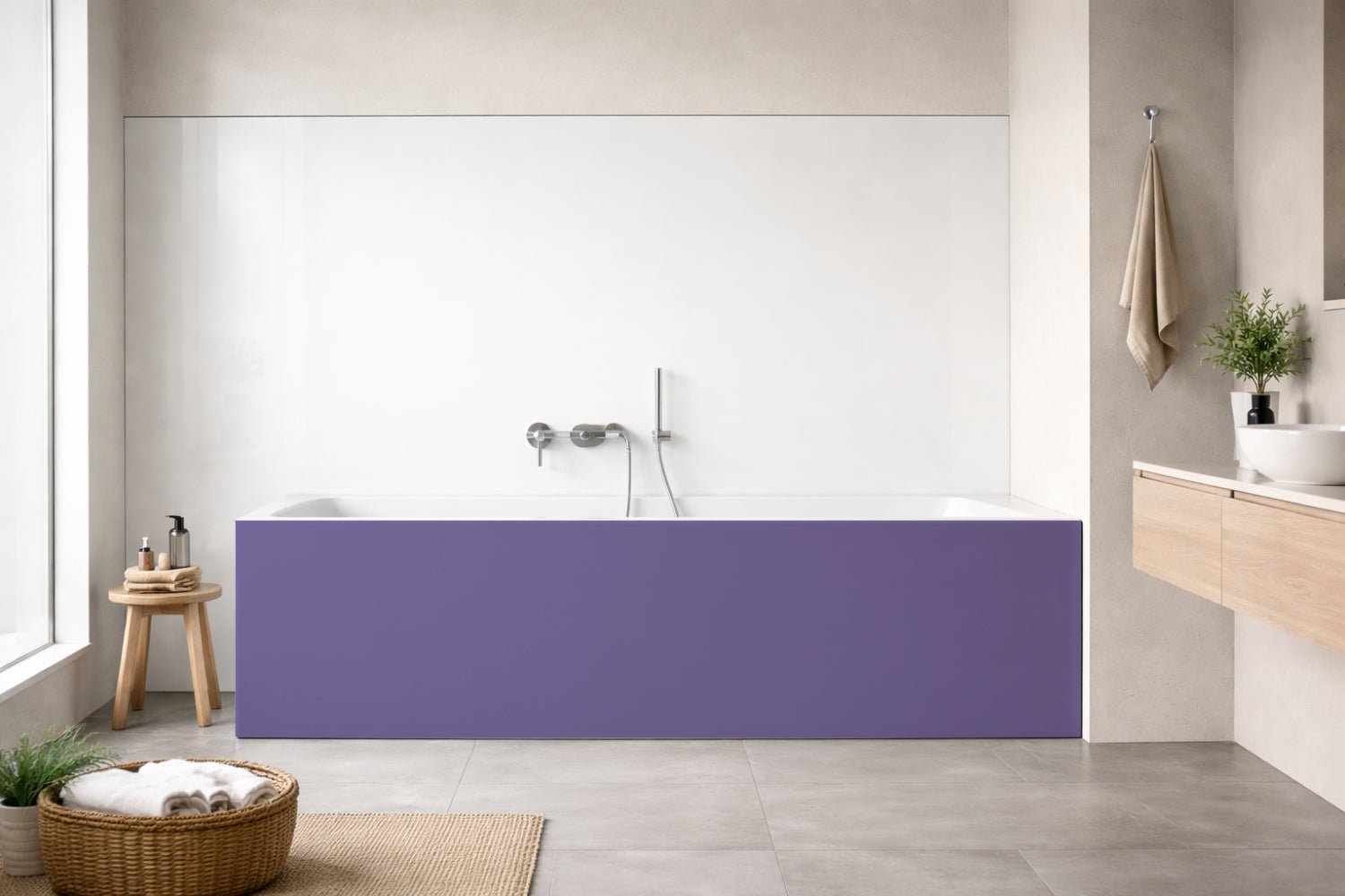 Badewannenverkleidung Einfarbig RAL 4005 Blaulila
