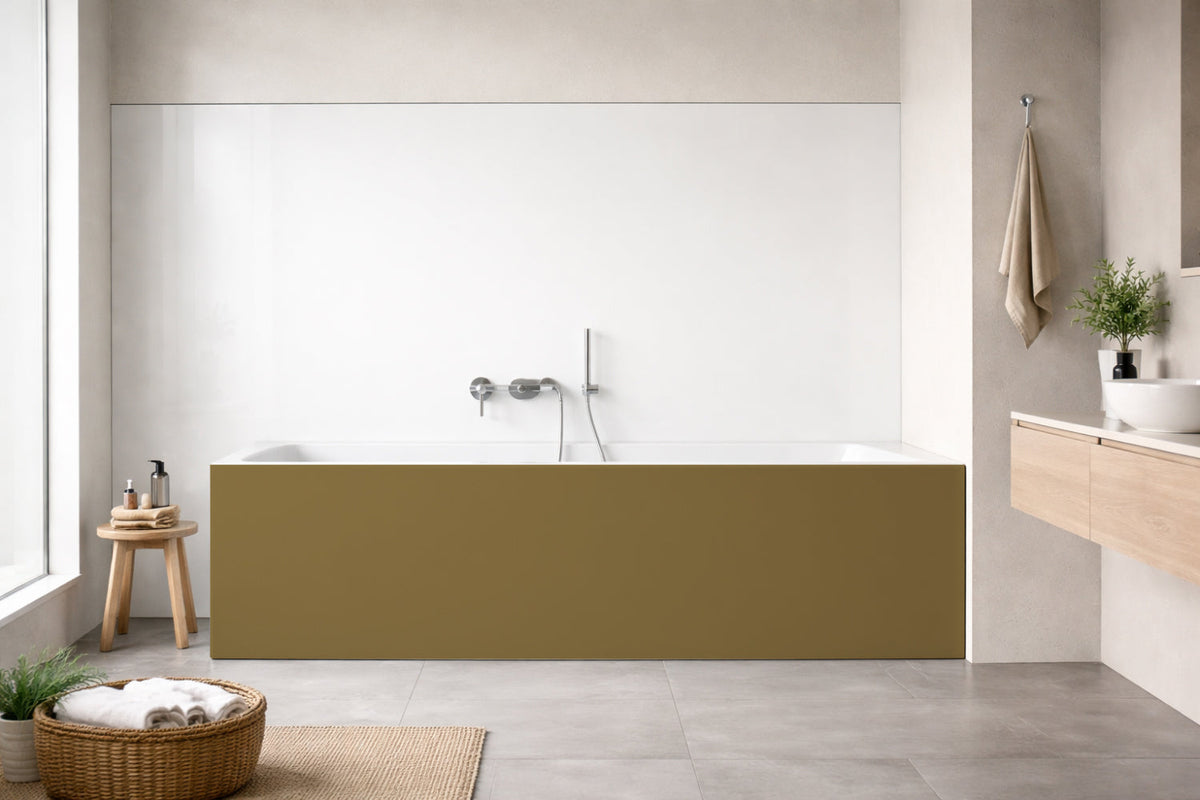 Badrückwand Einfarbig RAL 1036 Perlgold