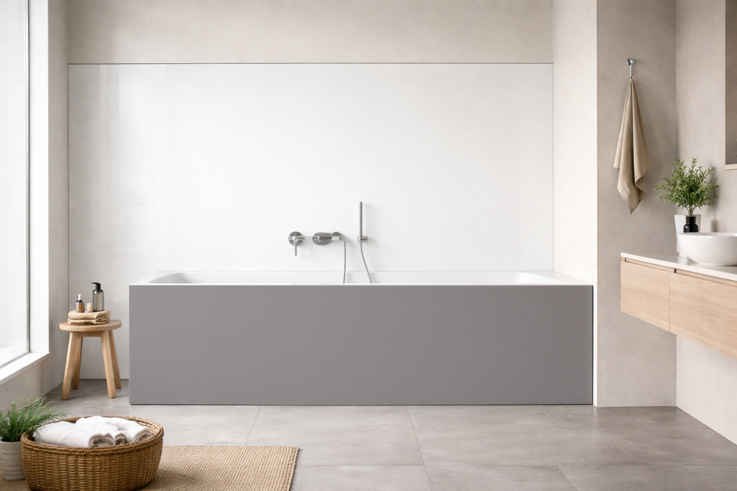 Badrückwand Einfarbig RAL 7036 Platingrau