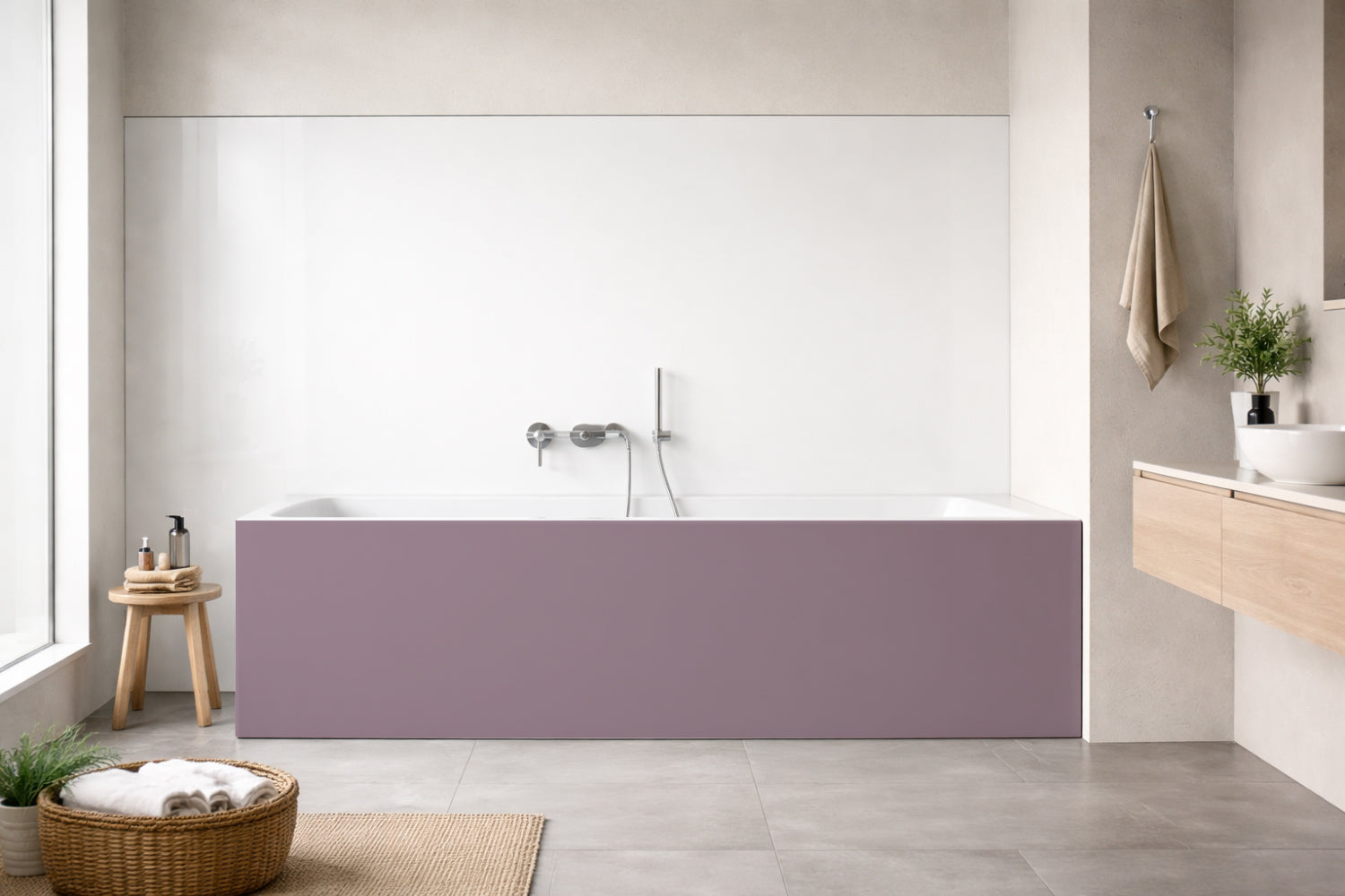 Badrückwand Einfarbig RAL 4009 Pastellviolett