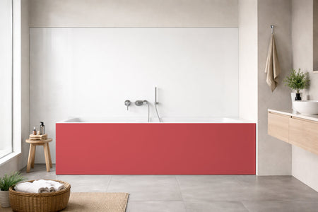 Badrückwand Einfarbig RAL 3018 Erdbeerrot