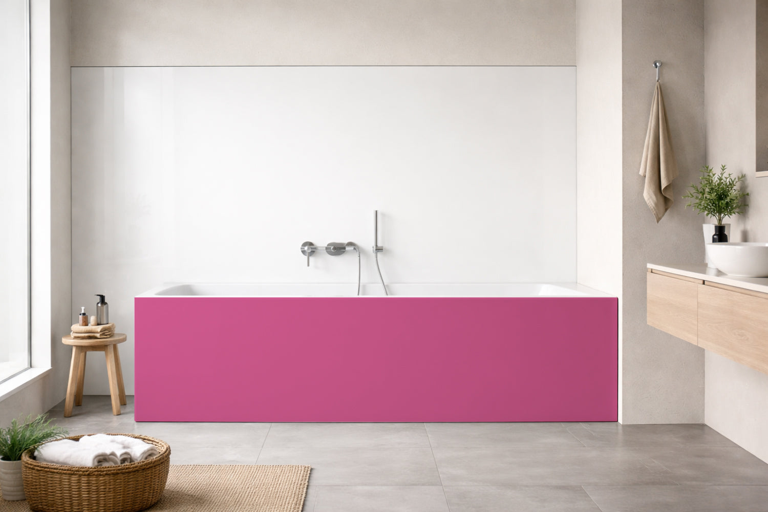 Badrückwand Einfarbig RAL 4010 Telemagenta