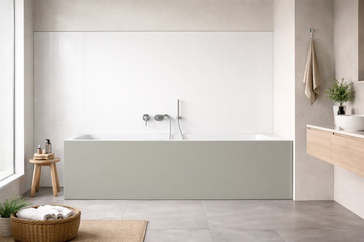 Badrückwand Einfarbig RAL 7044 Seidengrau
