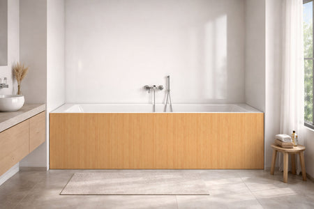 Badrückwand Holzoptik
