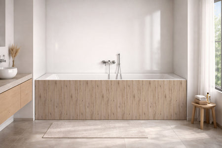 Badrückwand Holzoptik