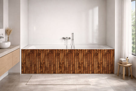 Badrückwand Holzoptik