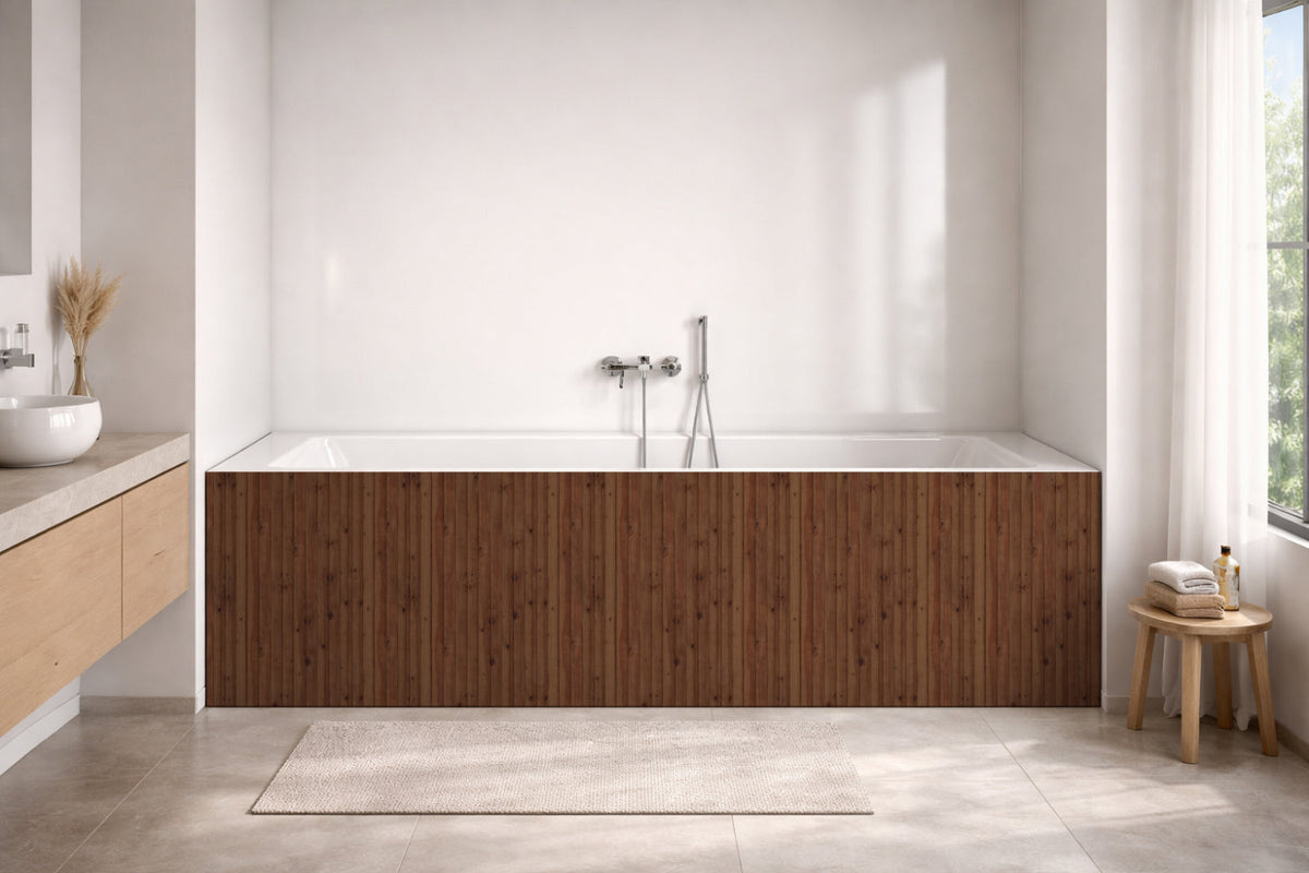 Badrückwand Holzoptik