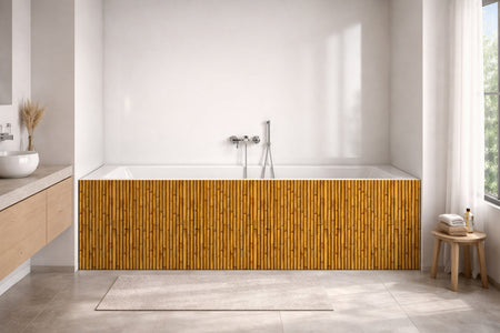 Badrückwand Holzoptik