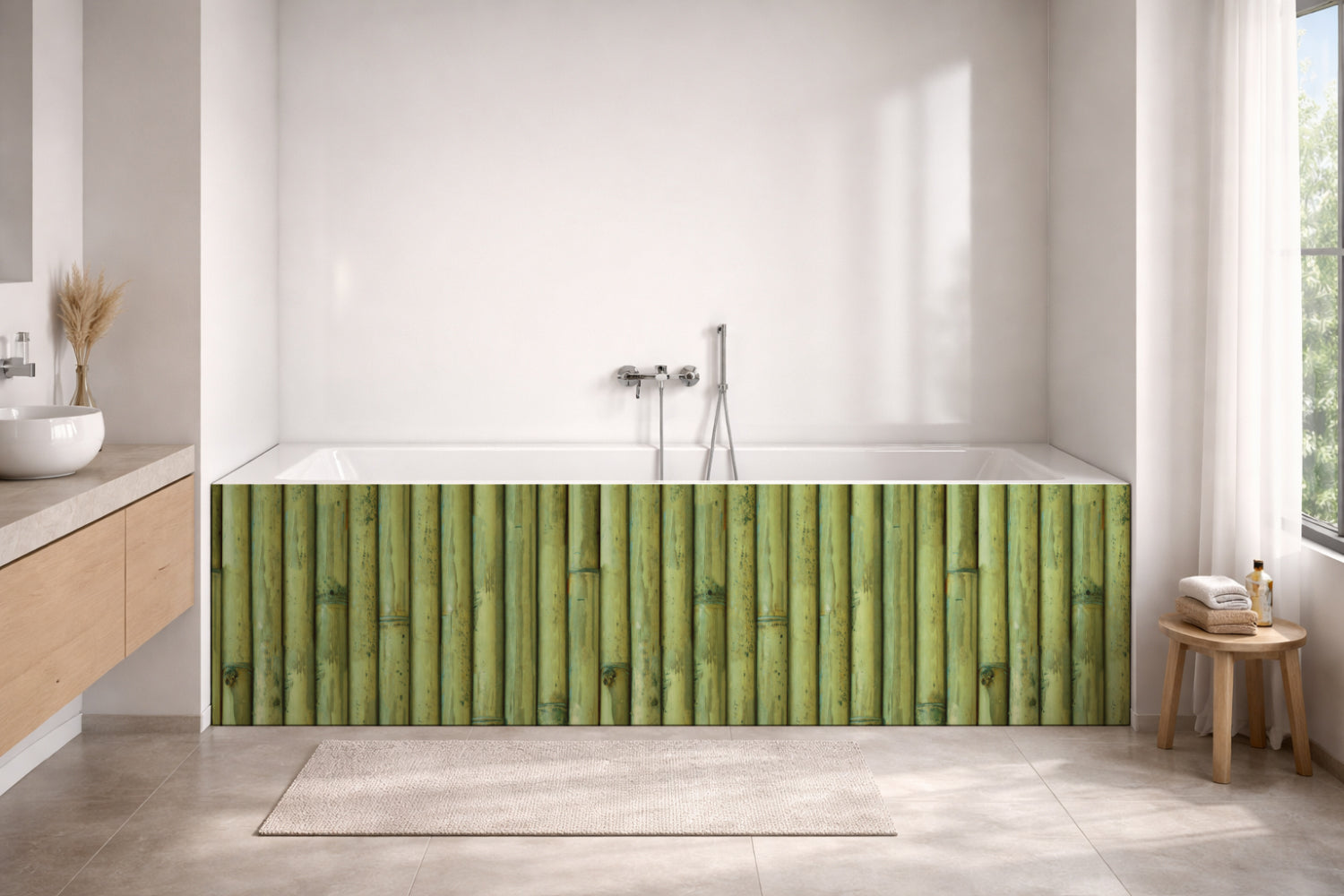 Badrückwand Holzoptik