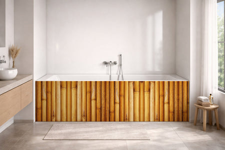 Badrückwand Holzoptik