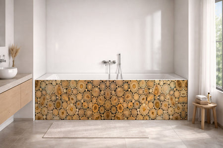 Badrückwand Holzoptik