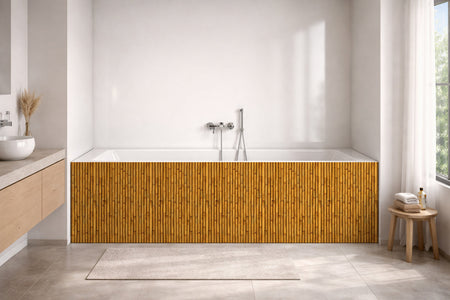 Badrückwand Holzoptik