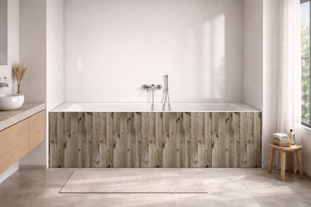 Badrückwand Holzoptik