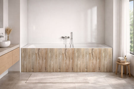 Badrückwand Holzoptik
