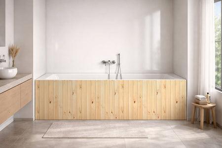 Badrückwand Holzoptik