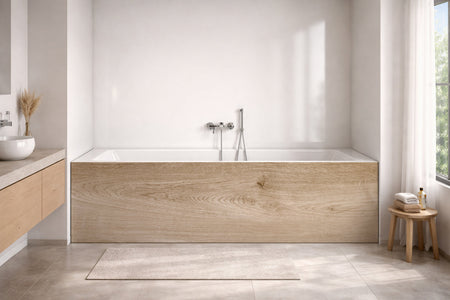 Badrückwand Holzoptik