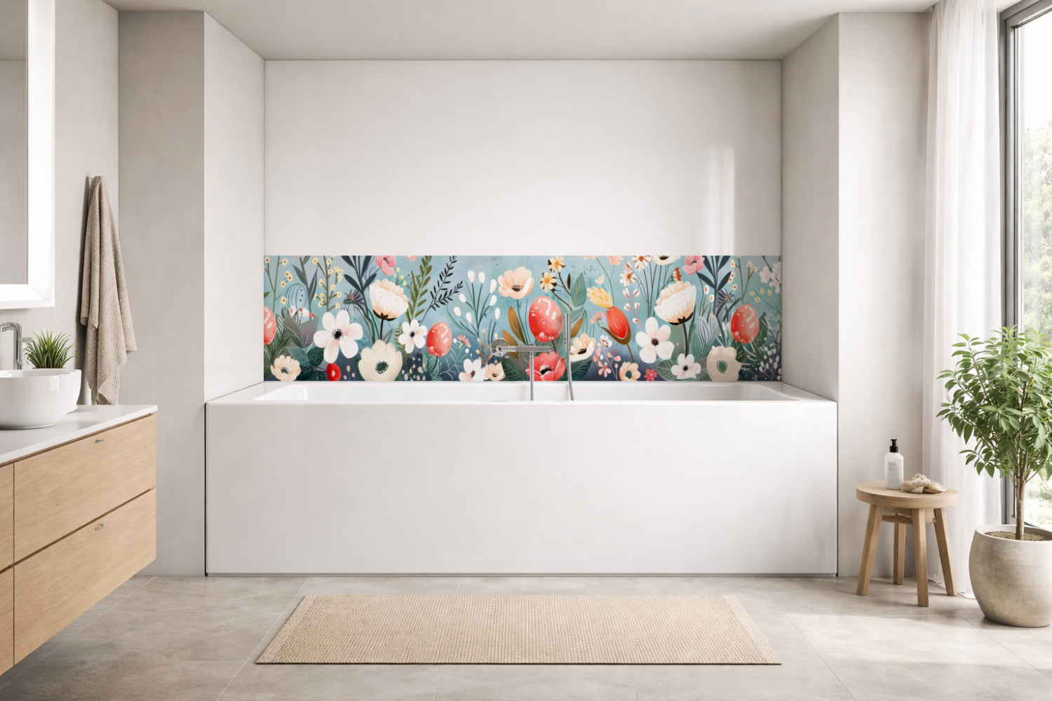 Badrückwand